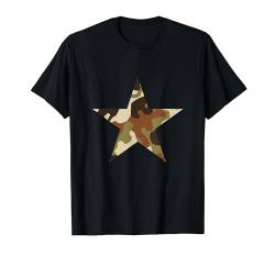 Camo Star Khaki Braun Beige T-Shirt von es designs