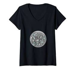 Damen Discokugel T-Shirt mit V-Ausschnitt von es designs