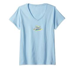 Damen Katamaran-Boot T-Shirt mit V-Ausschnitt von es designs