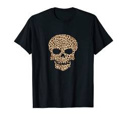 Leoparden-Print mit Totenkopfmotiv. T-Shirt von es designs