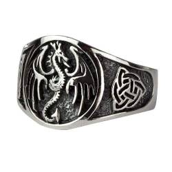 Gothic Ring Drachen Dragon Drache keltischer Knoten Silberring 925er (59 (18.8)) von etNox