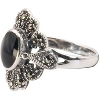 etNox - Gothic Ring - Black Marcasite - für Damen - schwarz/silberfarben von etNox