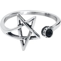 etNox - Gothic Ring - Pentagramm - für Damen - silberfarben von etNox