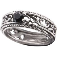 etNox - Gothic Ring - Princess - für Damen - schwarz/silberfarben von etNox