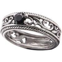 etNox - Gothic Ring - Princess - für Damen - schwarz/silberfarben von etNox