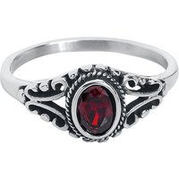 etNox - Gothic Ring - Ruby - für Damen - silberfarben von etNox