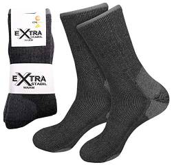 etrado fashion 1 Paar - Extrem robuste und wärmende Vollplüschsocken mit Alpakawolle und CORDURA® (1 Paar/43-46 Anthrazit) von etrado fashion