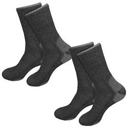 etrado fashion 2 Paar - Extrem robuste und wärmende Vollplüschsocken mit Alpakawolle und CORDURA® (2 Paar /43-46 Anthrazit) von etrado fashion