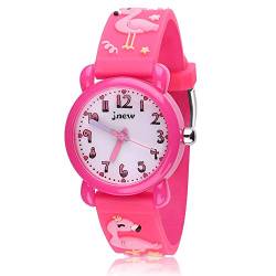 Kinder Uhr, Armbanduhr für Kinder Jungen und Mädchen, 30M Wasserdichte Analog Quarzuhr, 3D Cute Cartoon Uhr, Digitale Kinderuhr, Teaching Handgelenk Uhren mit Silikon Armband, Kids Watch. (Rose Red 1) von etship