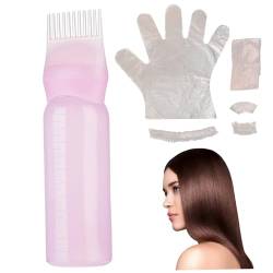 160 ml Haaröl Applikatorflasche mit Skala und Einweg -Haarfarbe, einschließlich Ohrhülle, Handschuhe, Cape, Cap DIY Salon Home Hair Sterbender Werkzeug von eurNhrN
