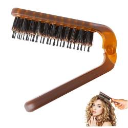 Falten Haarbürsten tragbare Schweineborderhaarbrust Antistatik Massage Haarkammtasche Haarbürste Haarstyling-Werkzeuge braun braun von eurNhrN