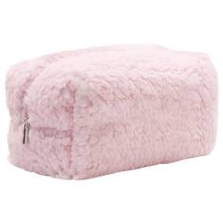 Fuzzy Make -up -Tasche, 6.7x4,7 x 3,7 Zoll niedliche Flauschige Make -up -Tasche, tragbare Reisetasche Terry Stoff Make -up für Frauen 2 von eurNhrN