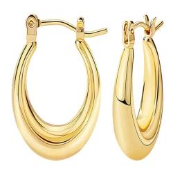 Klobige Reifenohrringe dicke ovale Reifenohrringe Ohrschmuck für Frauen Goldene Ohrringe von eurNhrN