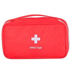 eurNhrN Mini ERSTE AID -KIT -Tasche Leere Reisepillen Organizer Aufbewahrungsbox für Camping -Notfall im Freien rot zum Training von eurNhrN