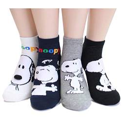evei Damen Crew Socken, Snoopy08_4pairs, Einheitsgröße von evei