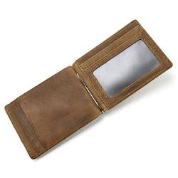 evimo Schlanke Geldklammer-Geldbörse für Herren, blockierende Vordertasche, Reisebrieftaschen mit Kartenhalter (Farbe: A, Größe: 11,5 x 8 x 1 cm) von evimo