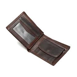 evimo Vordertaschen-Geldbörse für Herren – blockierende Leder-Geldbörse mit Ausweisfenster (Farbe: Braun, Größe: 9 x 11 cm) von evimo
