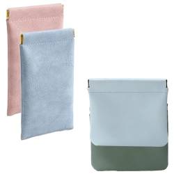 Pouchic - Personalized Snap Closure Leather Organizer Pouch,Pouchic Snap Closure Pouches,Jolly Wish Snap Pouch,Jollywish Pouchic No Zipper Self-Closing Pocket Cosmetic Bag (4Pcs-I) von evtbtju