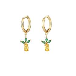 Ohrringe Ohrstecker Damen Schmuck Earrings Mode Sommer Kristall Obst Nette Kirsche Ananas Kleine Tropfen Ohrringe Für Frauen Piercing Baumeln Ohrringe Trend W0023-Y von exdas