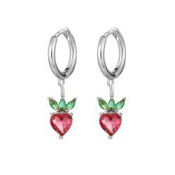 Ohrringe Ohrstecker Damen Schmuck Earrings Mode Sommer Kristall Obst   Nette Kirsche Ananas Kleine Tropfen Ohrringe Für Frauen Piercing Baumeln Ohrringe Trend W0024-S von exdas