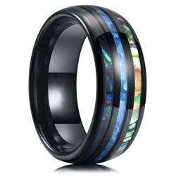 exdas Ring Ringe Damen Bijouterie Herren 8Mm Ring Herren Abalone Muschel Ringe Für Herren Damen Ehering 12 Style26 von exdas