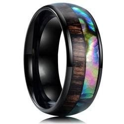 exdas Ring Ringe Damen Bijouterie Herren 8Mm Ring Herren Abalone Muschel Ringe Für Herren Damen Ehering 6 Style25 von exdas