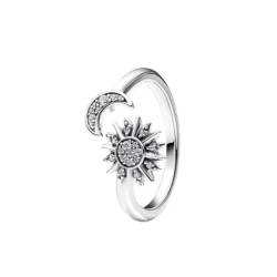 exdas Ring Ringe Damen Bijouterie Herren Sonne Mond Sonnenblume Herz Ringe Für Frauen Blume Hochzeit Kristall 6 P1755 von exdas