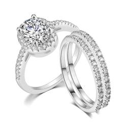 exdas Ring Ringe Damen Bijouterie Herren Trauringe-Set Für Damen, Braut-Verlobungsringe, Kristallringe, Mariage, 12 Sr077 von exdas