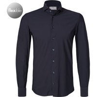 fakts Herren Hemd blau Jersey Slim Fit von fakts