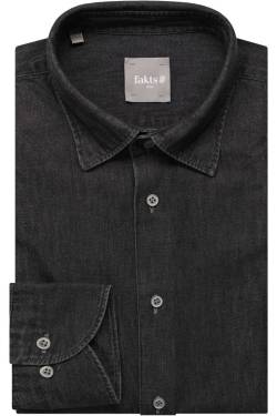 fakts Leisure Slim Fit Hemd grau, Einfarbig von fakts