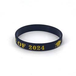 10 PCS Klasse von 2024 Armbänder Abschlussfeier Bracele Silikon Abschlussarmbänder für Lehrer Schüler Abschlussgeschenke Party Zubehör von famesale