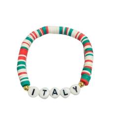 3 Stück personalisiertes Perlen Nationales Alphabet Armband Deutschland Frankreich Italien Armband Weihnachtsarmbänder Gefälligkeiten Dekorationen Geschenke von famesale