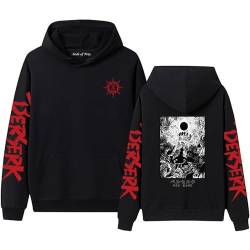 Berserk Hoodie Guts Japanisches Anime Cosplay Kostüm Cartoon Grafik bedruckter Pullover Langarm Pullover Sweatshirt für Unisex von famesale