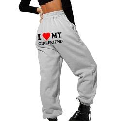 I Love My Girlfriend Jogger Funny Letter 3D gedruckte Jogginghose für Damen - Hip Hop Loose Sport Jogginghose Hose von famesale
