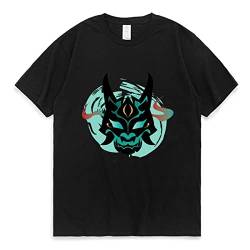 Unisex Genshin Impact T-Shirt Xiao Grafik Bedruckt Rundhals Kurzarm T-Shirts Pullover Tops Cosplay Kostüm für Erwachsene Teenager von famesale