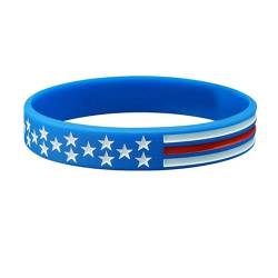 famesale 10 Stück 4. Juli Party Silikon Armbänder Amerikanische Flagge USA Unabhängigkeitstag Armbänder Party Aktivität Club Armbänder Favoriten Dekorationen Geschenke von famesale