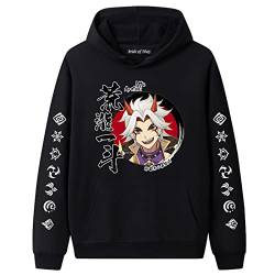 famesale Genshin Impact Arataki Itto Hoodie Sweatshirts Unisex Arataki Itto Cosplay Kostüm Kordelzug Pullover Kapuzen-Sweatshirt mit Tasche von famesale