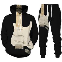 famesale Musik Gitarre 3D gedruckt Hoodie Jogginghose 2 Stück Set Casual Männer/Frauen Pullover Hosen Anzug Paar Harajuku Trainingsanzug Set von famesale