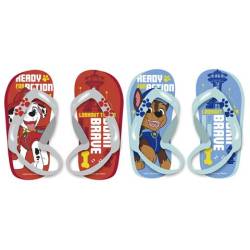 familie24 Paw Patrol Flip Flops Badeschuhe Hausschuhe Kinderschuhe Zehentrenner Strandschuhe Sandalen (Chase, 24) von familie24