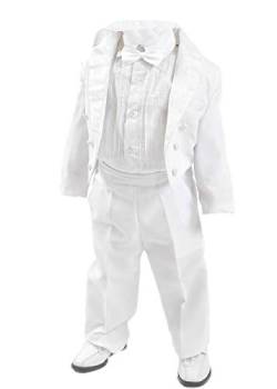 familientrends Jungen Fünfteiliger Kinderanzug Anzug Frack (128/134, Weiß) von familientrends