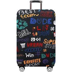 fancyfree Verdickte Gepäckabdeckung, 45,7 cm, 61 cm, 71,1 cm, hochelastisch, Reisekoffer, Schutzhülle aus Elastan, Basketball, S(18-21"luggage), Druck von fancyfree