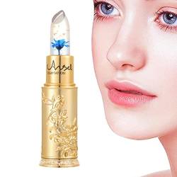 Crystal Flower Jelly Lippenstift,Magic Temperature Color Change Lipgloss | Langanhaltender Lippenstift mit Blume im Inneren des Lippenbalsams Magic Color Change Lipgloss Fanelod von fanelod