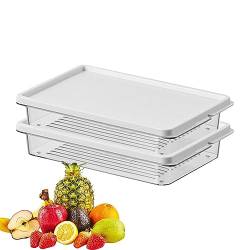 Kühlschrank-Aufbewahrungsorganisator - Gefrierboxen mit Deckel,Stapelbarer und tragbarer Kühlschrank-Organizer für Eier, Obst und Gemüse Fanelod von fanelod