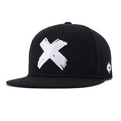 Snapback Cap Schwarze Einstellbar Frauen Männer Hüte Frühling Sommer Schildmütze X Stickerei Kappe von fangkuai