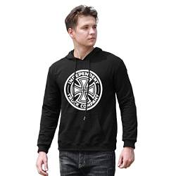 fangs Men's Independent Truck Company Logo Symbol Printed Pullover Hoodies Long Sleeve Hooded Sweatshirt Black M von fangs