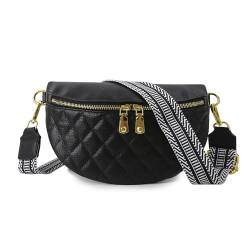 Schwarze Bauchtasche Damen Crossbody Bag Damen bauchtaschen Damen Bauchtasche Damen bodycross Bag Damen Leder Bauchtasche gürteltasche mit Schultergurt Bauchtasche schwarz hip Bag Damen von fannos