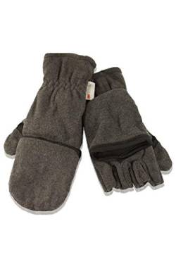 fashionchimp ® Halbfinger-Handschuh für Damen mit Kappe aus Fleece, Magnetbefestigung und Thinsulate (Grau) von fashionchimp