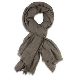 fashionchimp BASIC-Schal für Damen mit weichem Fransensaum, Tuch in leichter Qualität mit Baumwolle, einfarbig (Grau) von fashionchimp