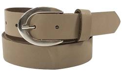 fashionchimp Basic Damengürtel aus 100% echtem Leder, glänzende Gürtel-Schließe, Breite ca. 2,8cm, Made In Germany (Taupe-Althea, 95/BW80) von fashionchimp