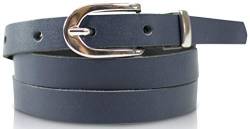 fashionchimp Basic Damengürtel aus 100% echtem Leder, schmaler Gürtel, Breite ca. 1,5cm, Made In Germany (Marineblau, 100/BW85) von fashionchimp